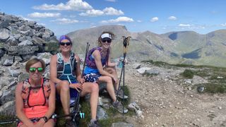 Fiona and two friends on ring of steall route