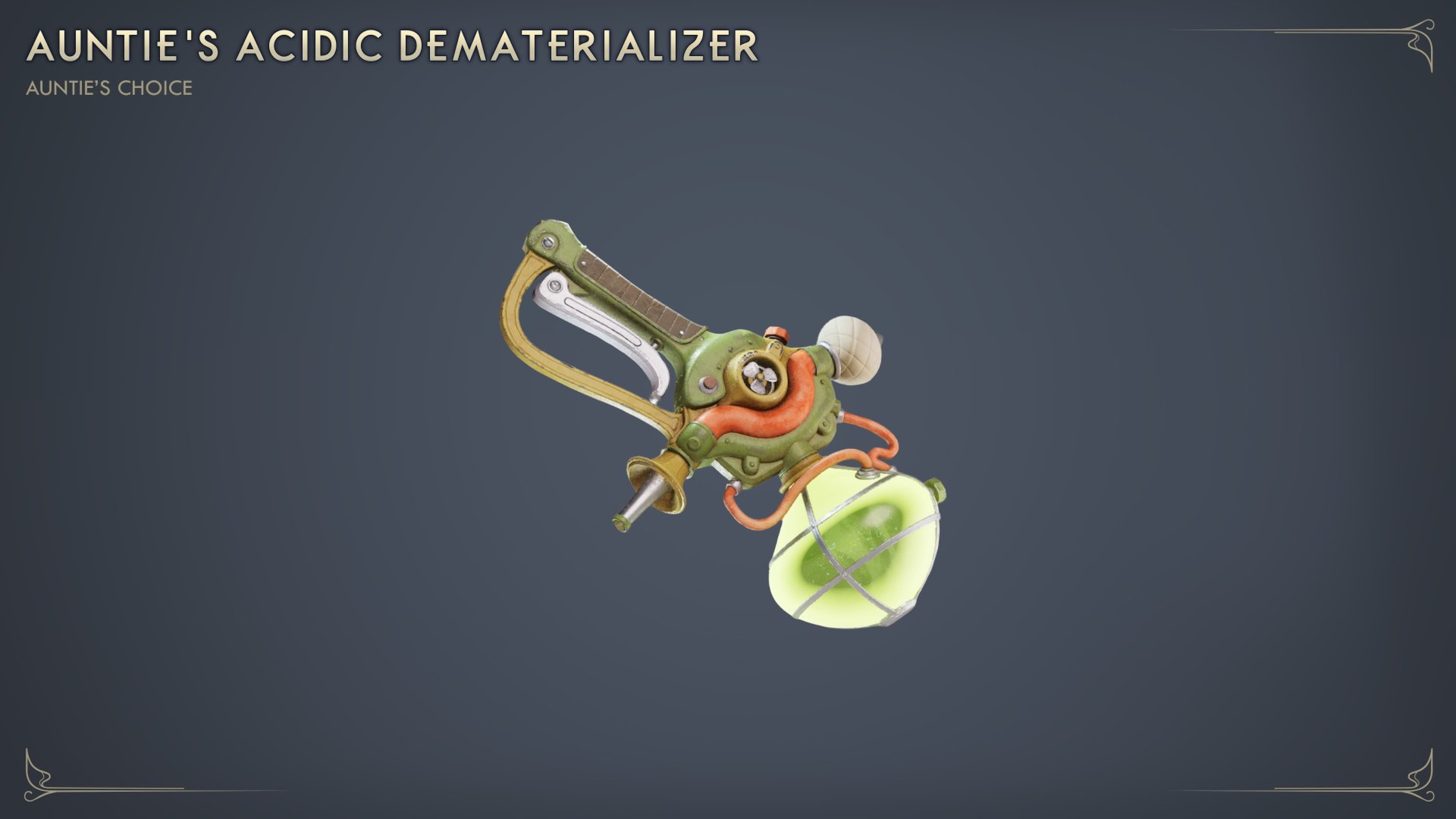 The Outer Worlds 2 artbook image showing the Auntie's Acidic Dematerializer gadget