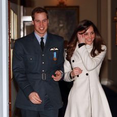 Prince William and Kate Middleton arriving at his RAF ceremony in 2008