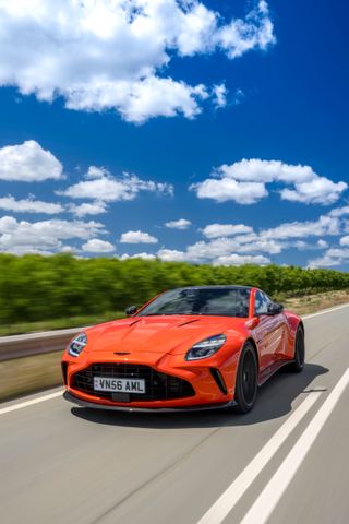 Aston Martin Vantage on road