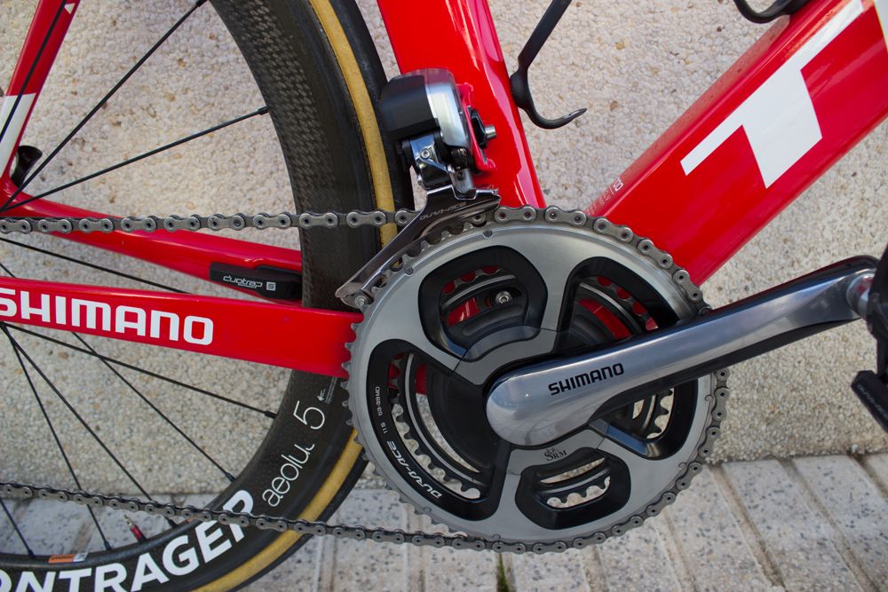 Cranks: SRM Dura Ace 9000 Crankset 180 length with 53/39 Dura Ace Chain rings (Double)