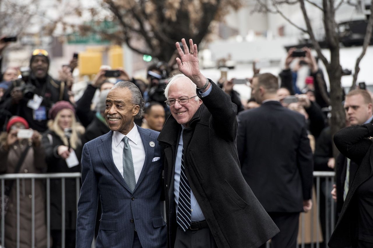 Sanders meets with Rev. Al Sharpton in New York City.