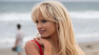 Pamela Anderson in Baywatch on Pam & Tommy