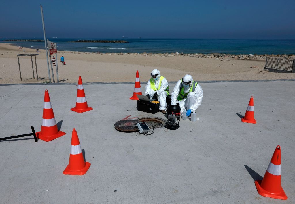 Testing wastewater in Israel