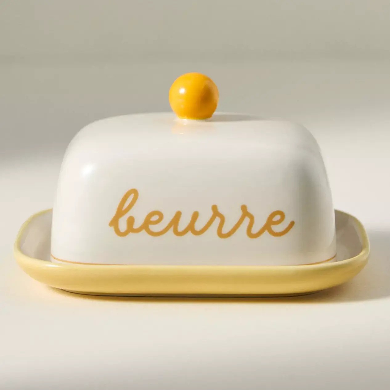 Café Violette Handpainted Stoneware Butter Dish