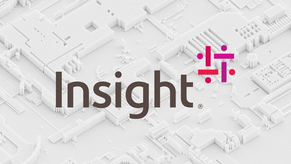 Insight logo placed on top of a white mockup of a motherboard