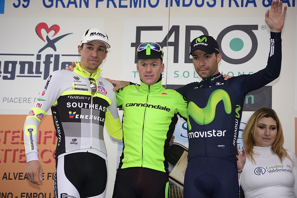 Andrea Fedi, Simon Clarke and Giovanni Visconti made up the podium
