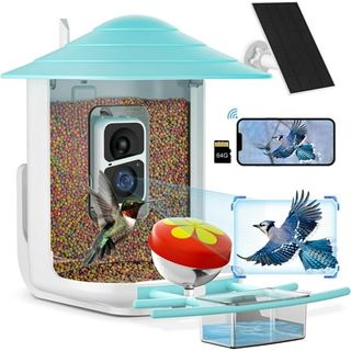 Naipo smart solar Bird feeder with camera For hummingbird squirrels feeding and watching, Bird Camera With motion detection and app notification, Perfect Gift Choice
