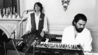 Jon Anderson and Vangelis at Nemo Studios, 1980.