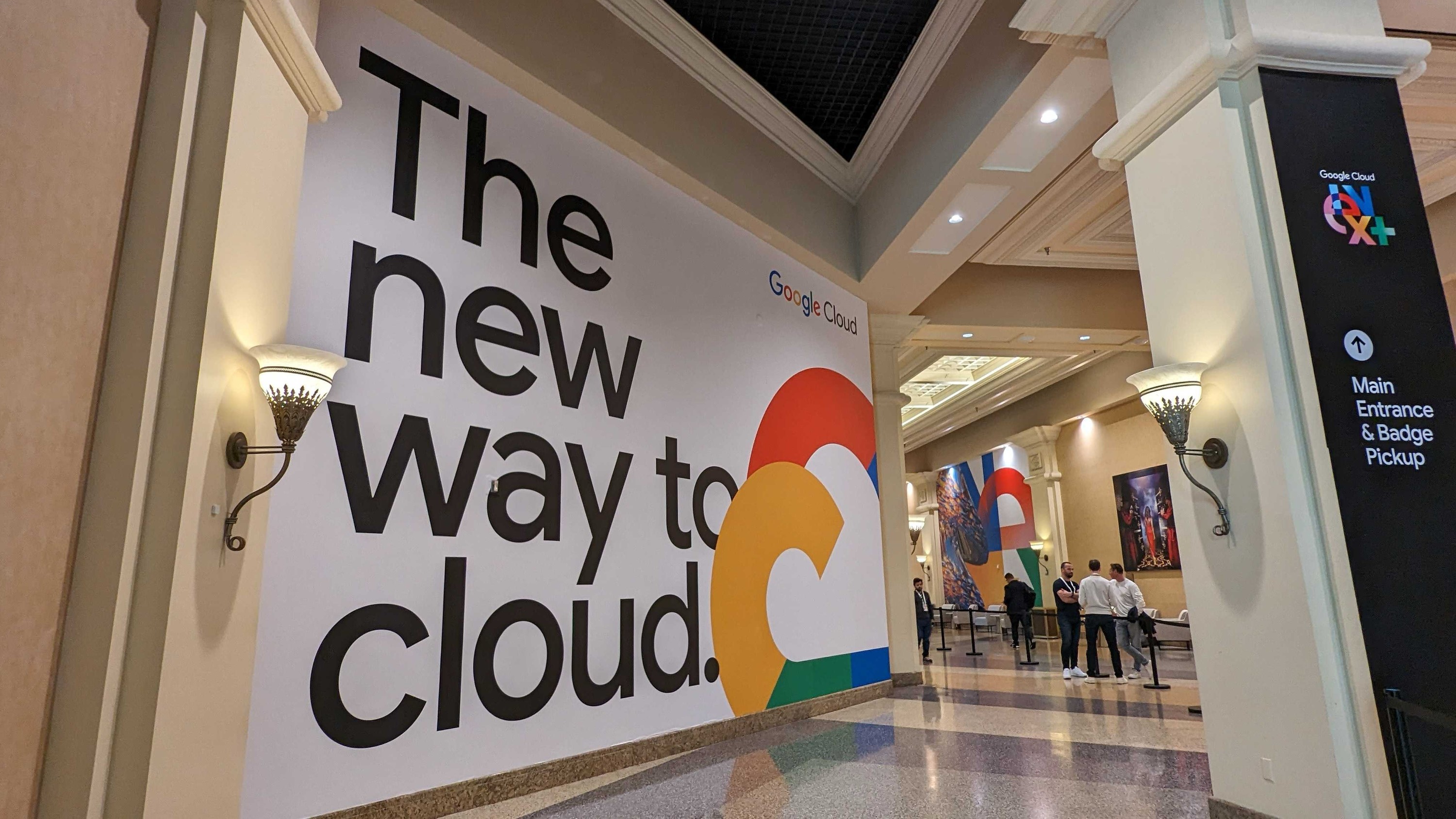 Promotional advertising banner pictured at Google Cloud Next 2024 at the Mandalay Bay hotel in Las Vegas, Nevada, on April 8th 2024.