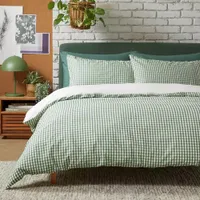 Seersucker Gingham Woven Green Bedding Set | £22 for a single duvet set at Habitat