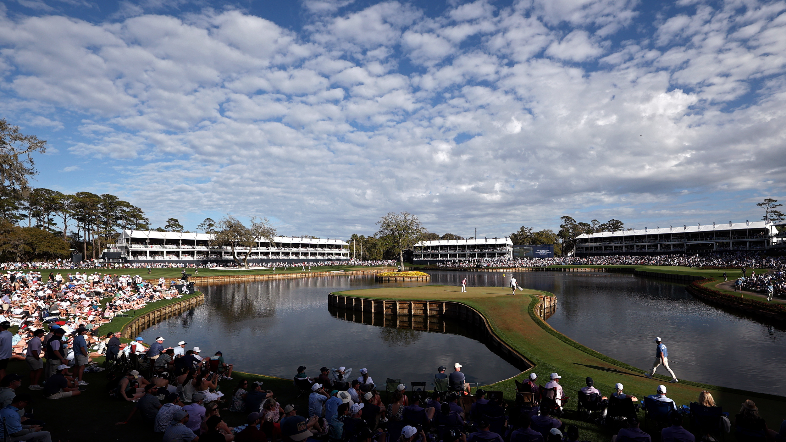 The 17th hole at TPC Sawgrass for The Players Championship 2026.