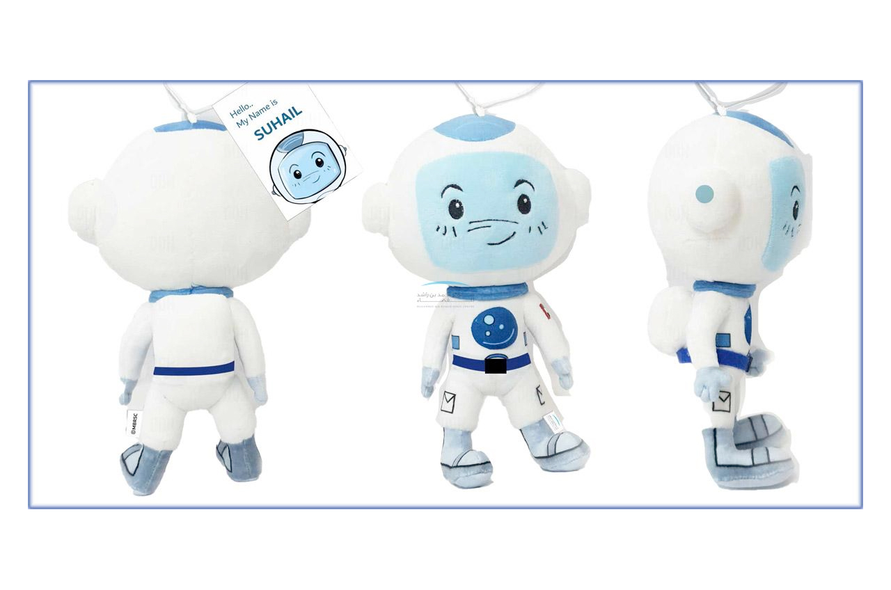 The Mohammed Bin Rashid Space Center sells replicas of the Suhail plush toy that Emirati astronauts Hazza AlMansoori and Sultan AlNeyadi carried on their respective missions to the International Space Station.
