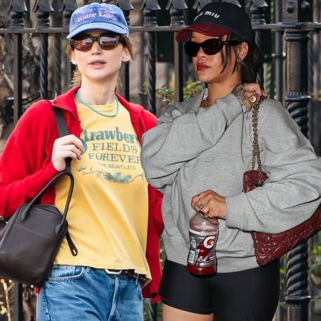 collage of celebrities wearing the ballet sneaker trend