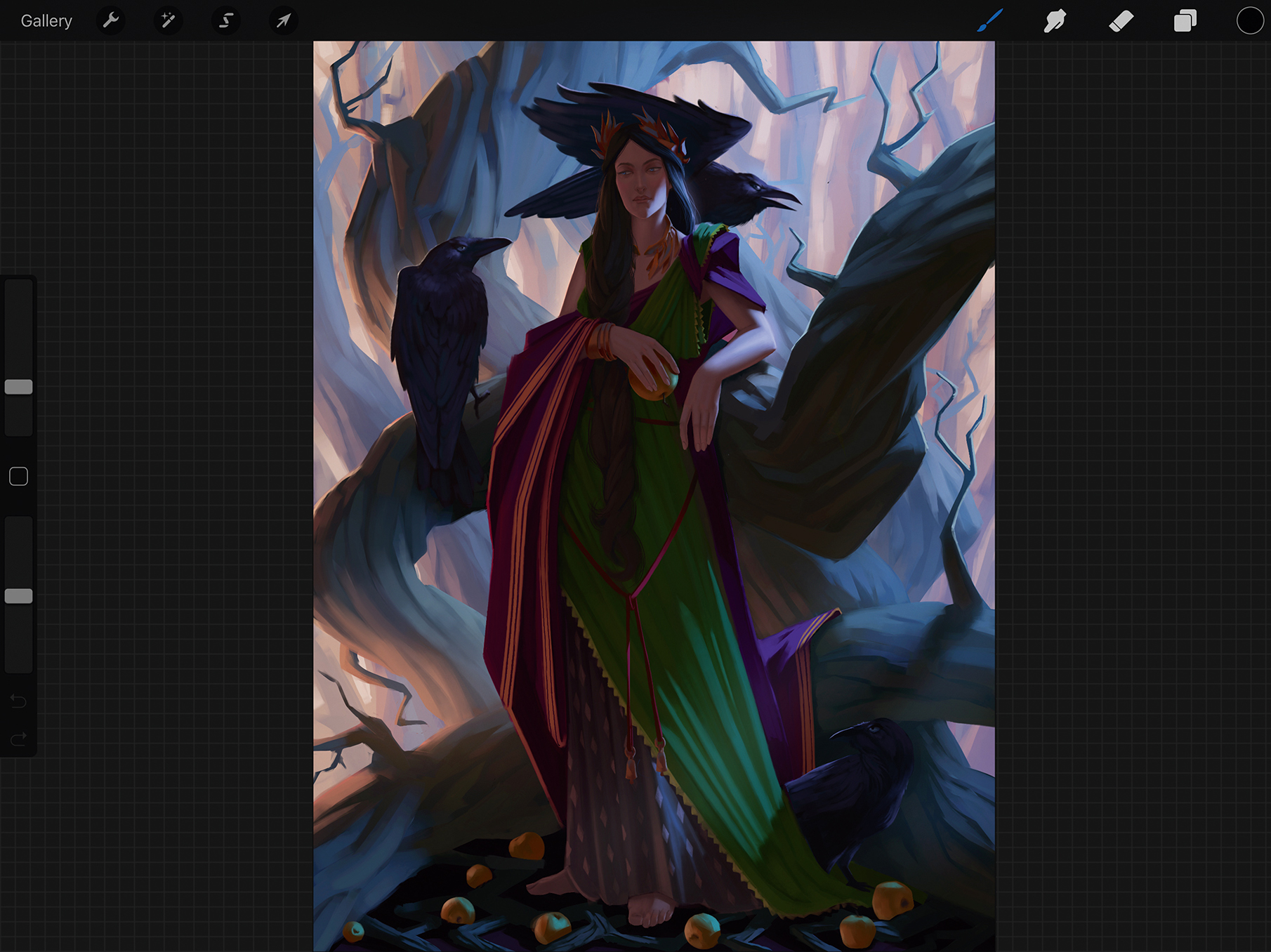 Procreate tutorial: dramatic female figure