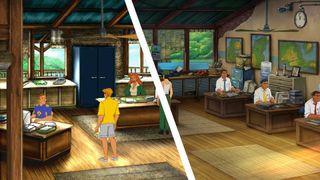 The Broken Sword 2 remake alongside the original game.
