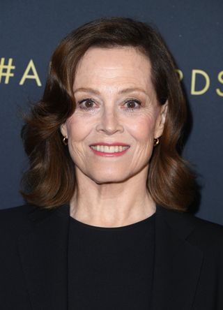 Sigourney Weaverarrives at the AFI Awards Luncheon at Four Seasons Hotel Los Angeles at Beverly Hills on January 13, 2023 in Los Angeles, California