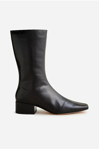 J.Crew September Collection 2023 | Collection Square-Toe Boots in Leather