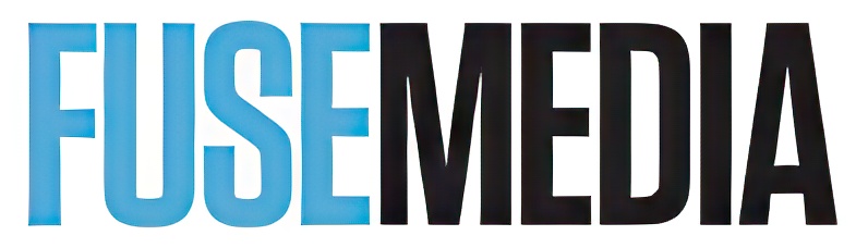 Fuse Media logo in blue and black. 