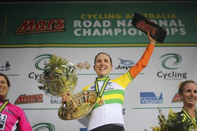 Shara Gillow on the podium