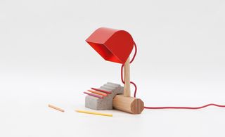 Table lamp with pencil holder