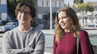 (L to R) Paul Rust as Gus Cruikshank and Gillian Jacobs as Mickey Dobbs in Netflix's Love