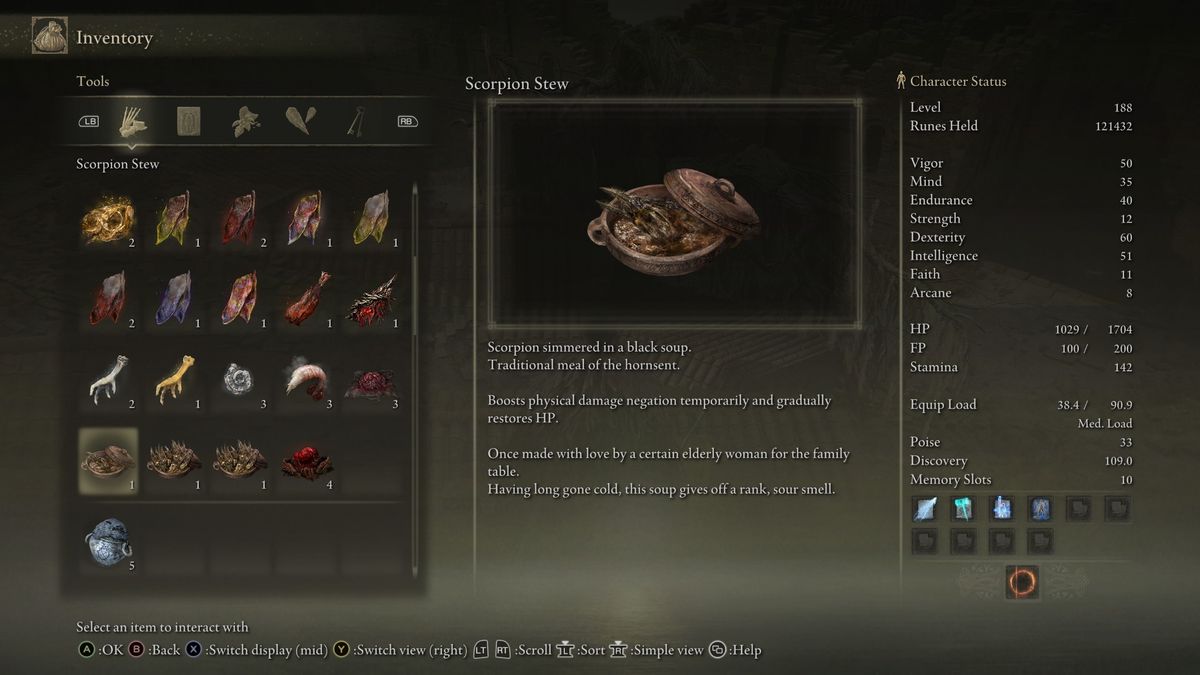 Screenshot showing Elden Ring: Shadow of the Erdtree's Hornsent Grandam, her location, quest rewards, and puzzle solutions