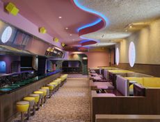 Xanadu Roller Arts colourful interiors full of bright hues and curved geometries