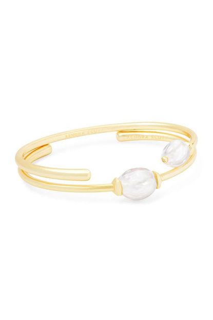 Kendra Scott Amiya Gold Cuff Bracelet in Pearl