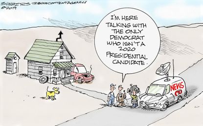 Political Cartoon U.S. Too Many Democratic Presidential Candidate