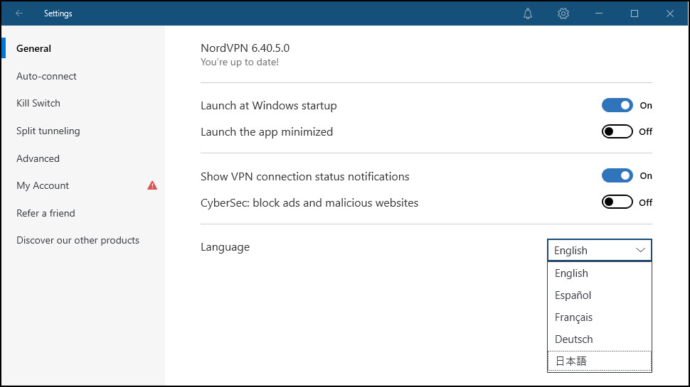 NordVPN Settings