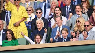 Kate Middleton, Princess Charlotte, Prince George and Prince William at Wimbledon 2023