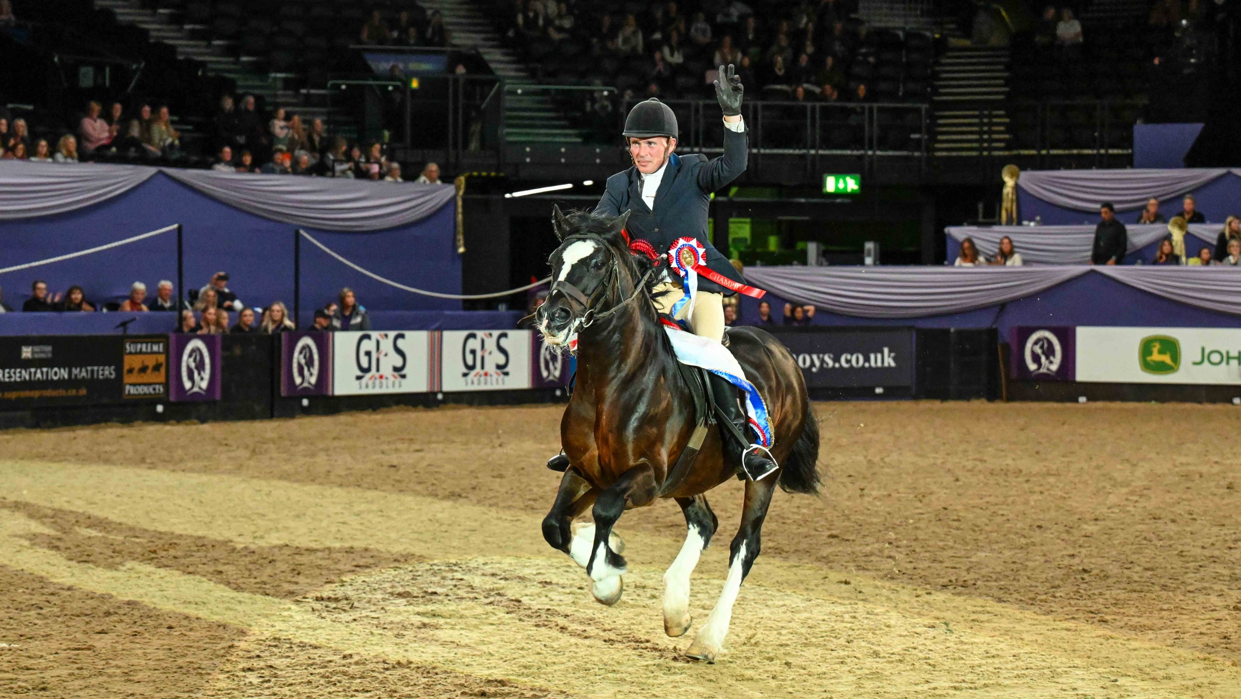 Dycott Welsh King canters out of the ring as champion at HOYS 2026 with Ross King on board