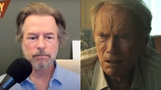 David Spade is shown on his Fly on the Wall podcast and Clint Eastwood in The Mule.