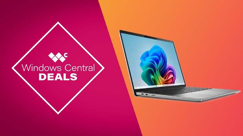 Windows Central promotional deal banner for the Dell Inspiron 14-inch Copilot+ laptop (Snapdragon X)