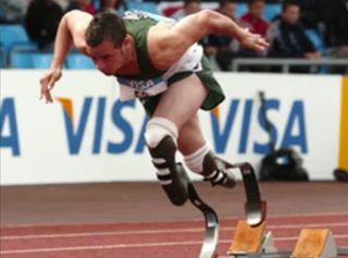 Oscar Pistorius racing prosthetic limbs