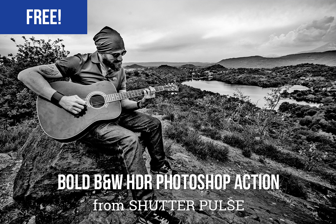 Free Photoshop actions: Bold B&W HDR