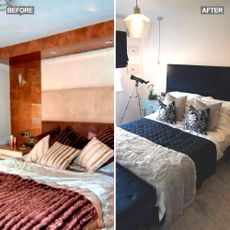 guest bedroom makever split befor and after