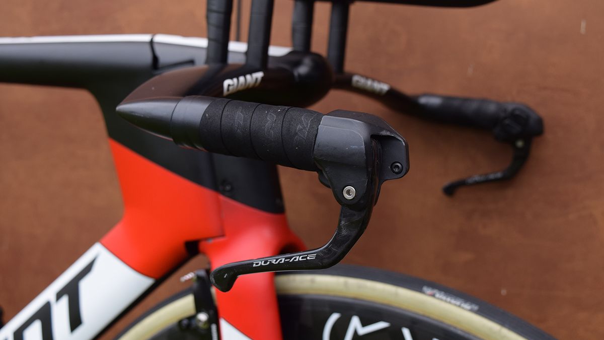 Shimano provide the time trial specific brake levers