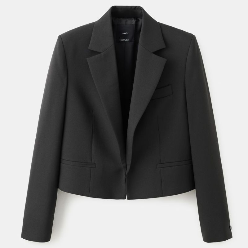 Mango black cropped blazer