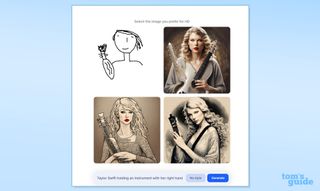 Stable Doodle drawing of Taylor Swift