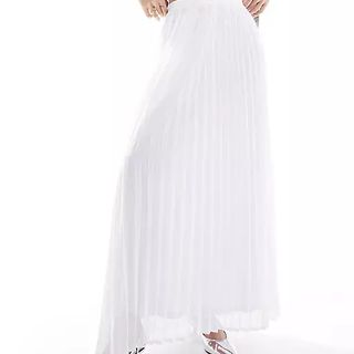 ASOS white pleated skirt 