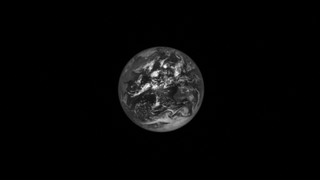 black and white image of earth and clouds