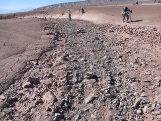 Dry Streambed on Alluvial Fan in Northern Chile