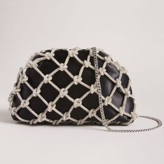jewelled clutch bag with strap