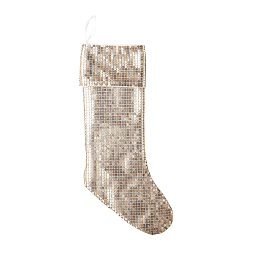 Gold Chain Metal Christmas Stocking