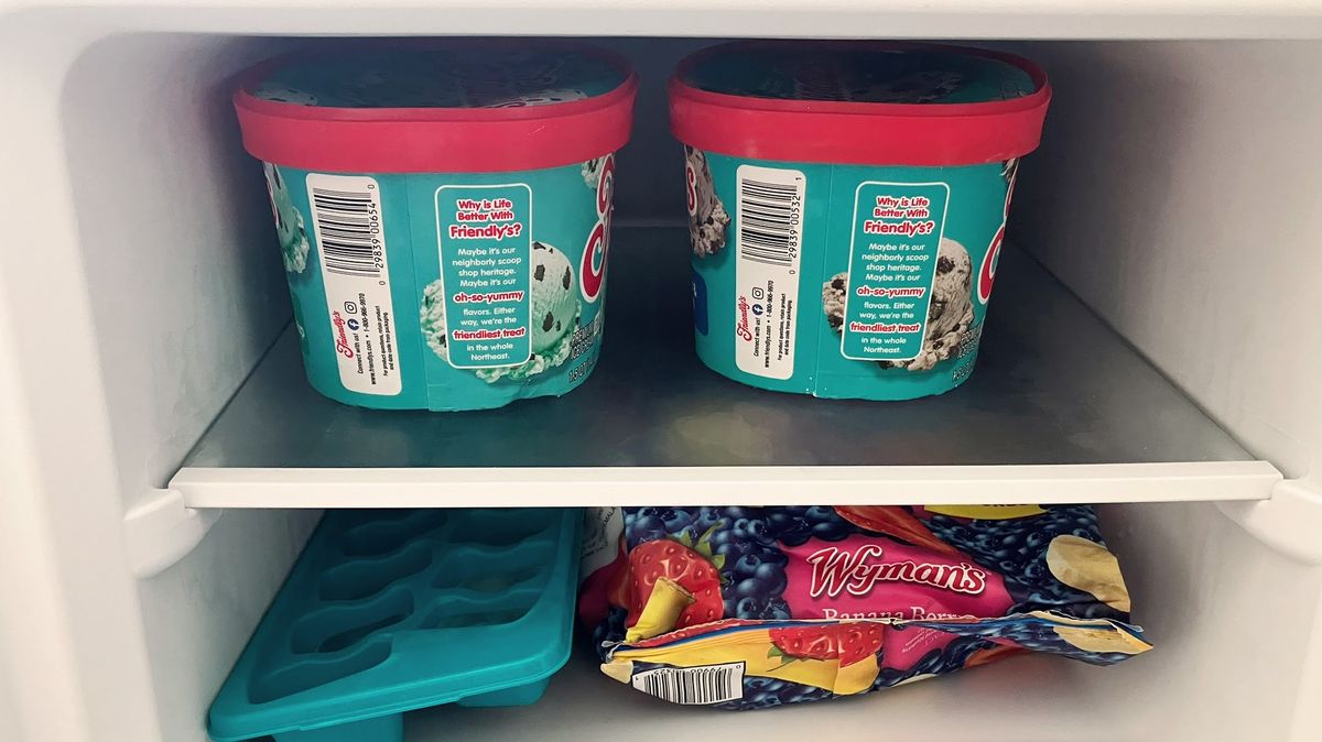 Hisense 4.4-cu ft Mini Fridge with Freezer being tested in writer's home