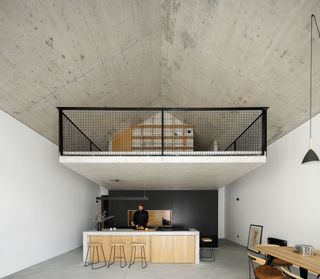 Mezzanine of living space at Portuguese farm house by NaMora House