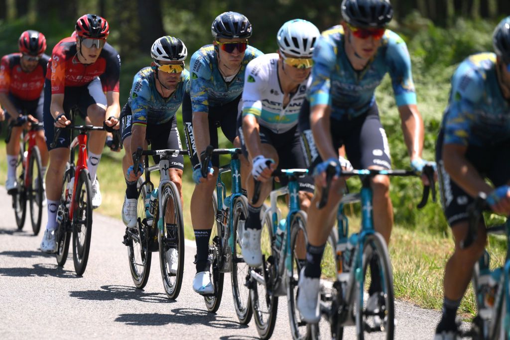 BORDEAUX FRANCE JULY 07 Mark Cavendish of United Kingdom and Astana Qazaqstan Team L compete during the stage seven of the 110th Tour de France 2023 a 1699km stage from Mont de Marsan to Bordeaux UCIWT on July 07 2023 in Bordeaux France Photo by David RamosGetty Images