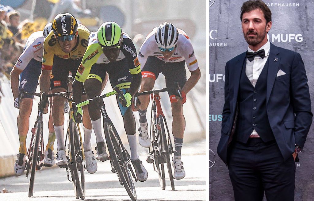 KOKSIJDE, BELGIUM - MARCH 18: Pascal Ackermann of Germany and UAE Team Emirates celebrates winning during the 20th Bredene Koksijde Classic 2022 a 200,9km one day race from Bredene to Koksijde / #bredenekoksijde / on March 18, 2022 in Koksijde, Belgium. (Photo by Luc Claessen/Getty Images)